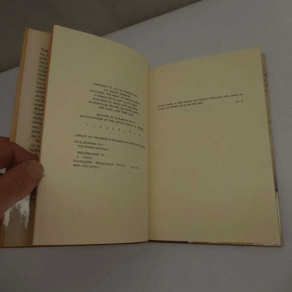 The White Buffalo by Richard Sale Hardcover‎ 1975 1st Edition
